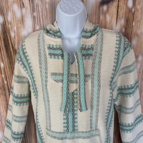 Original Senor Lopez White and Turquoise Baja Beach Hoodie - Picture 2 of 8